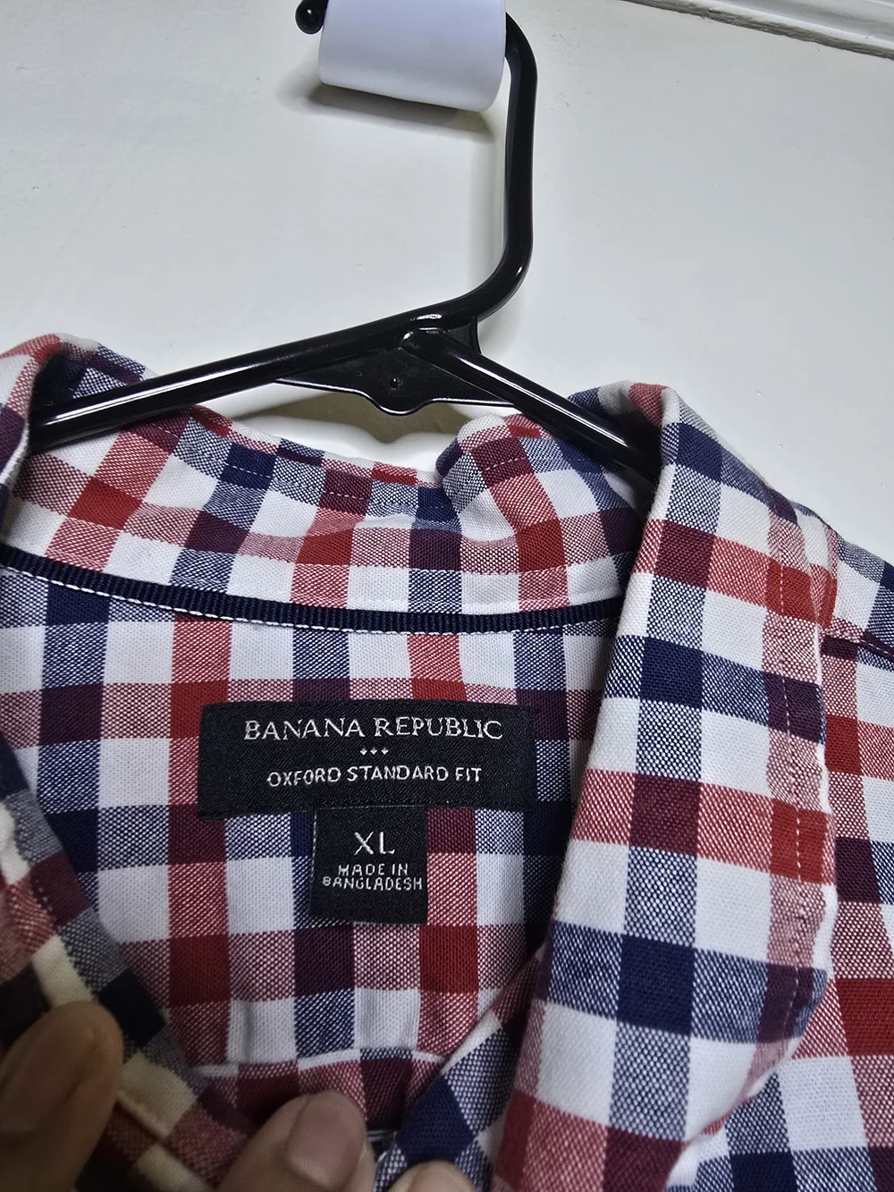 Banana Republic Red White & Blue Check Button-Down Shirt